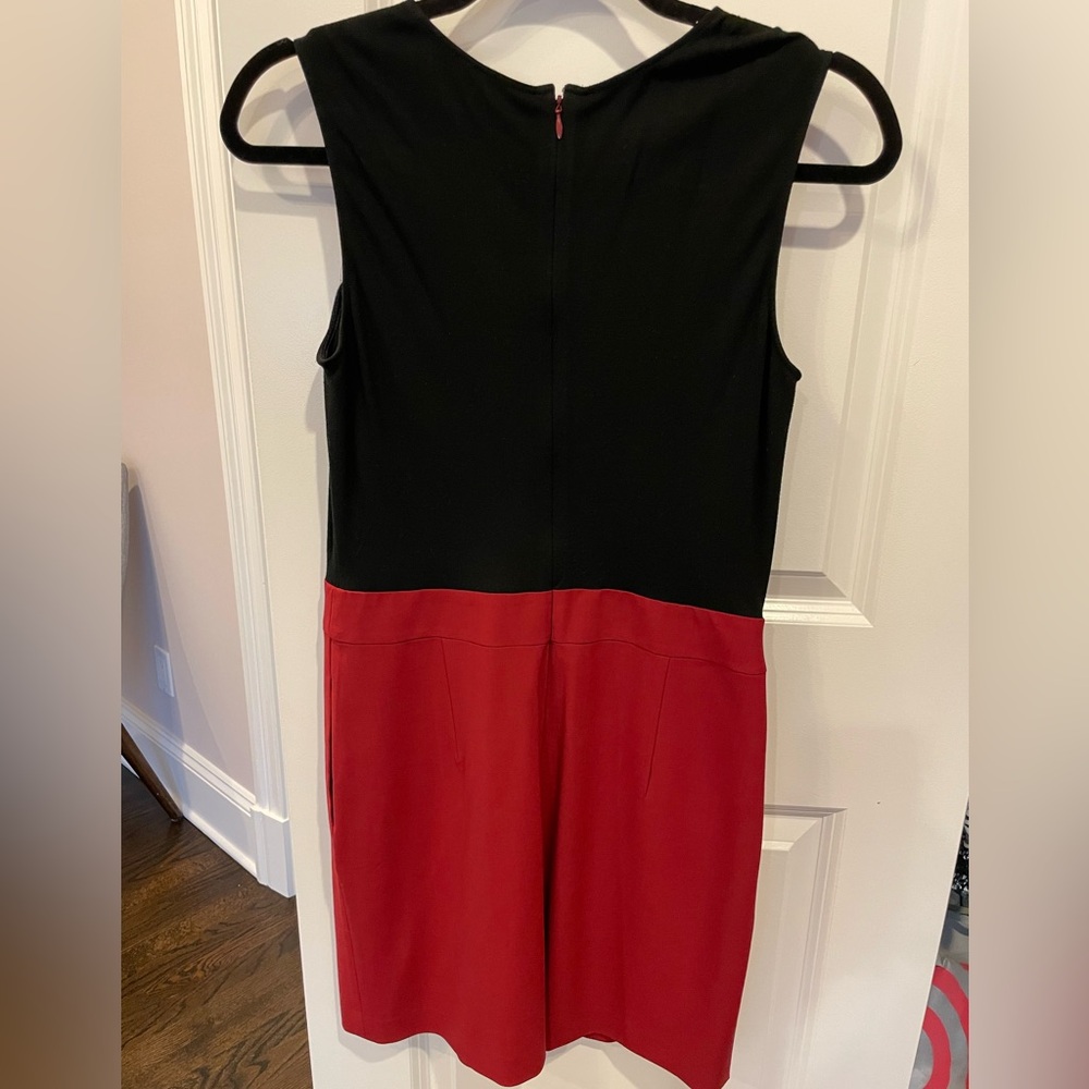 Theory Red And Black Colorblock Scoopneck Shift D… - image 3